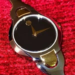 Movado | Accessories | Vintage Movado Kara Two Tone Black  display picture 3